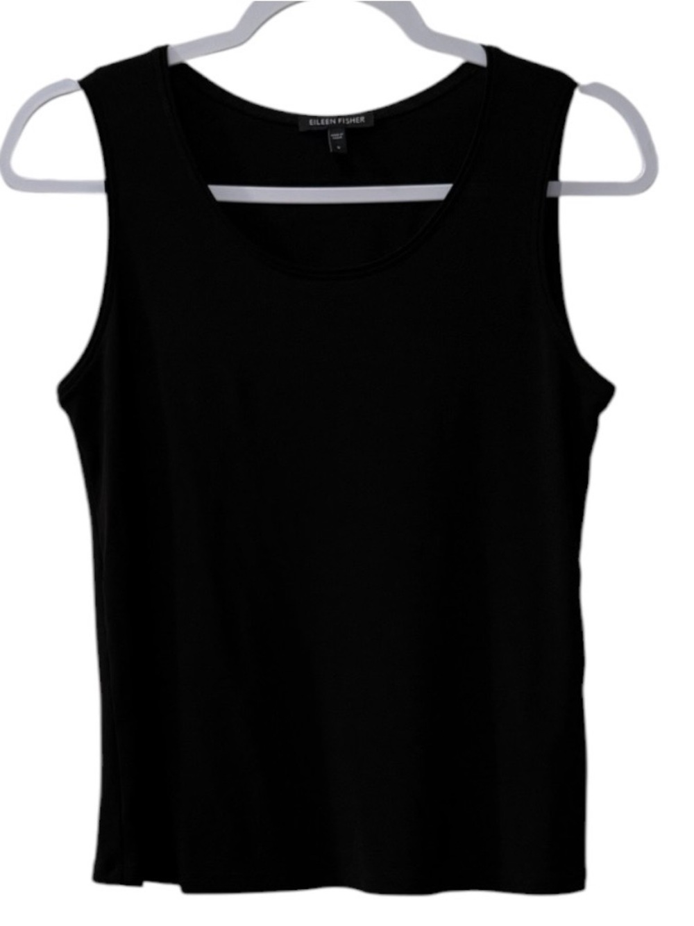 Eileen Fisher women’s Small scoop neck sleeveless slim fit black camisole tank